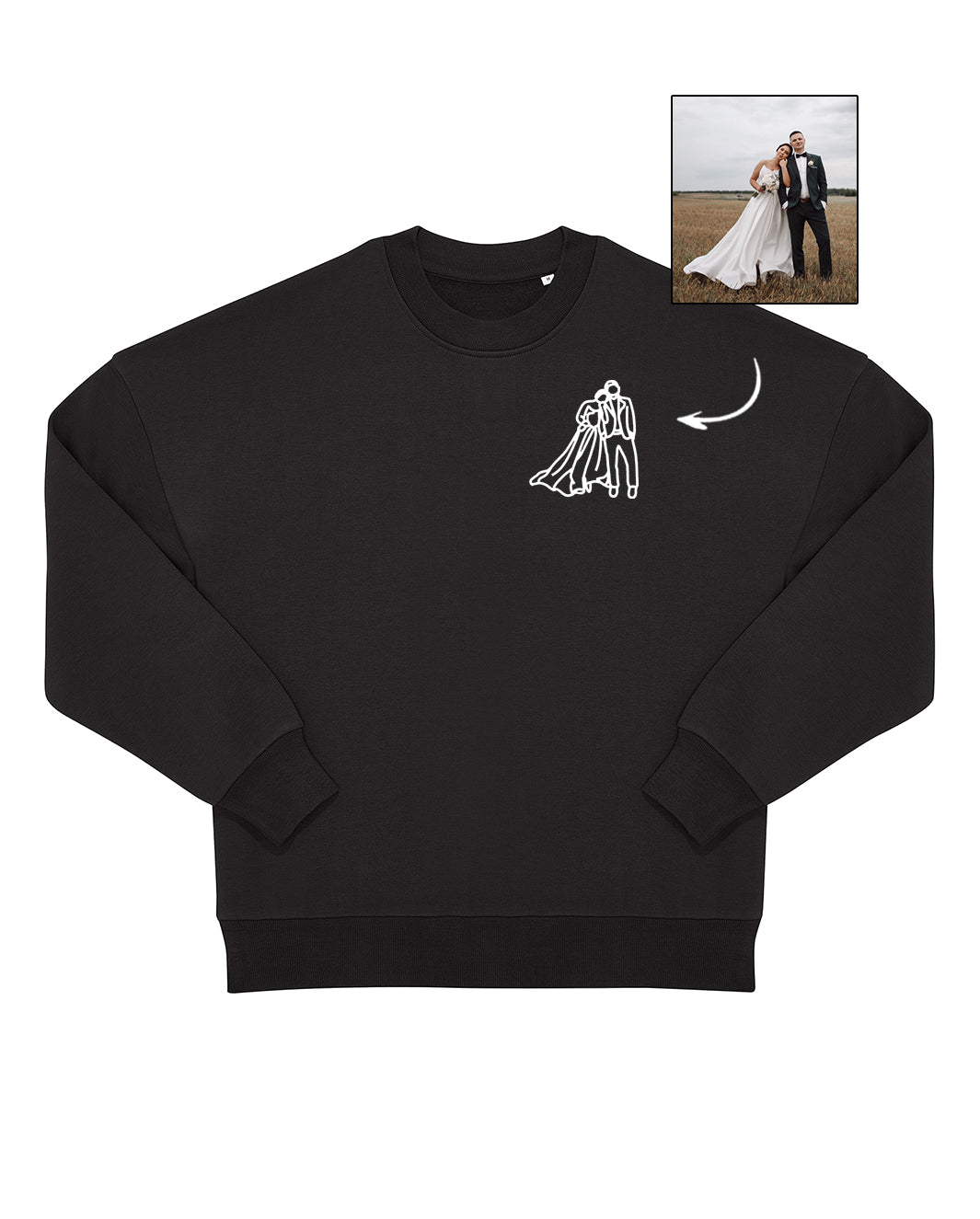 OVERSIZED Džemperis išsiuvinėtas pagal Jūsų nuotrauką UNISEX