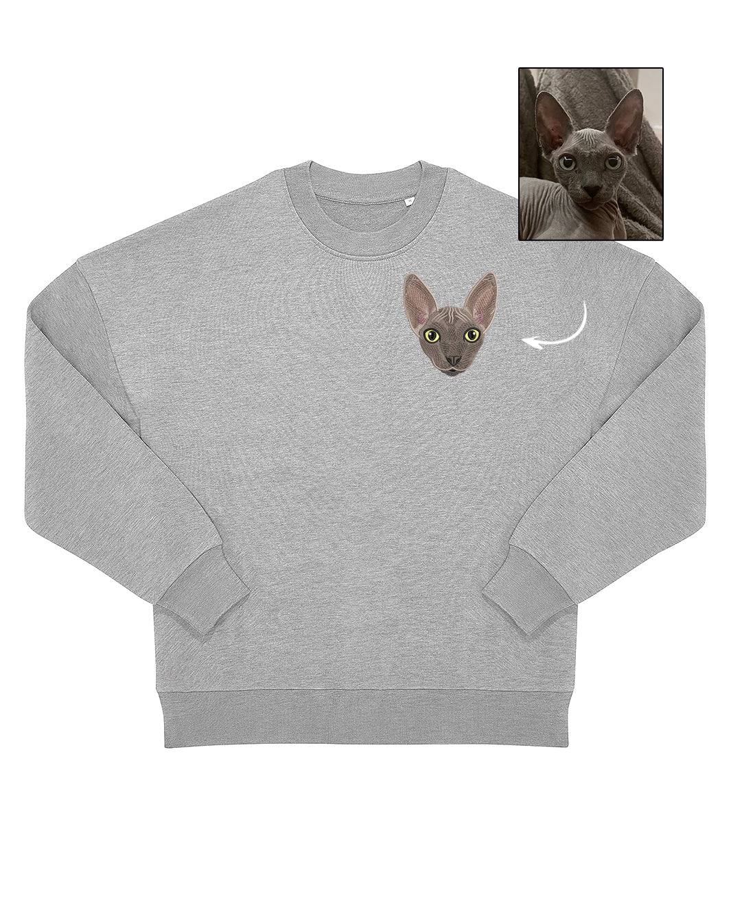 OVERSIZED Džemperis pilnai išsiuvinėtas pagal Jūsų nuotrauką UNISEX