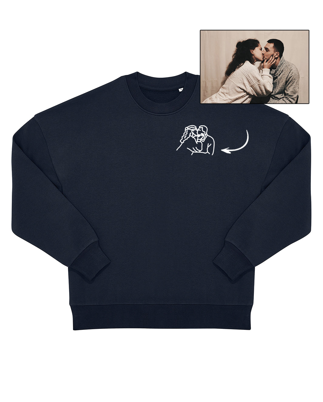 OVERSIZED Džemperis išsiuvinėtas pagal Jūsų nuotrauką UNISEX