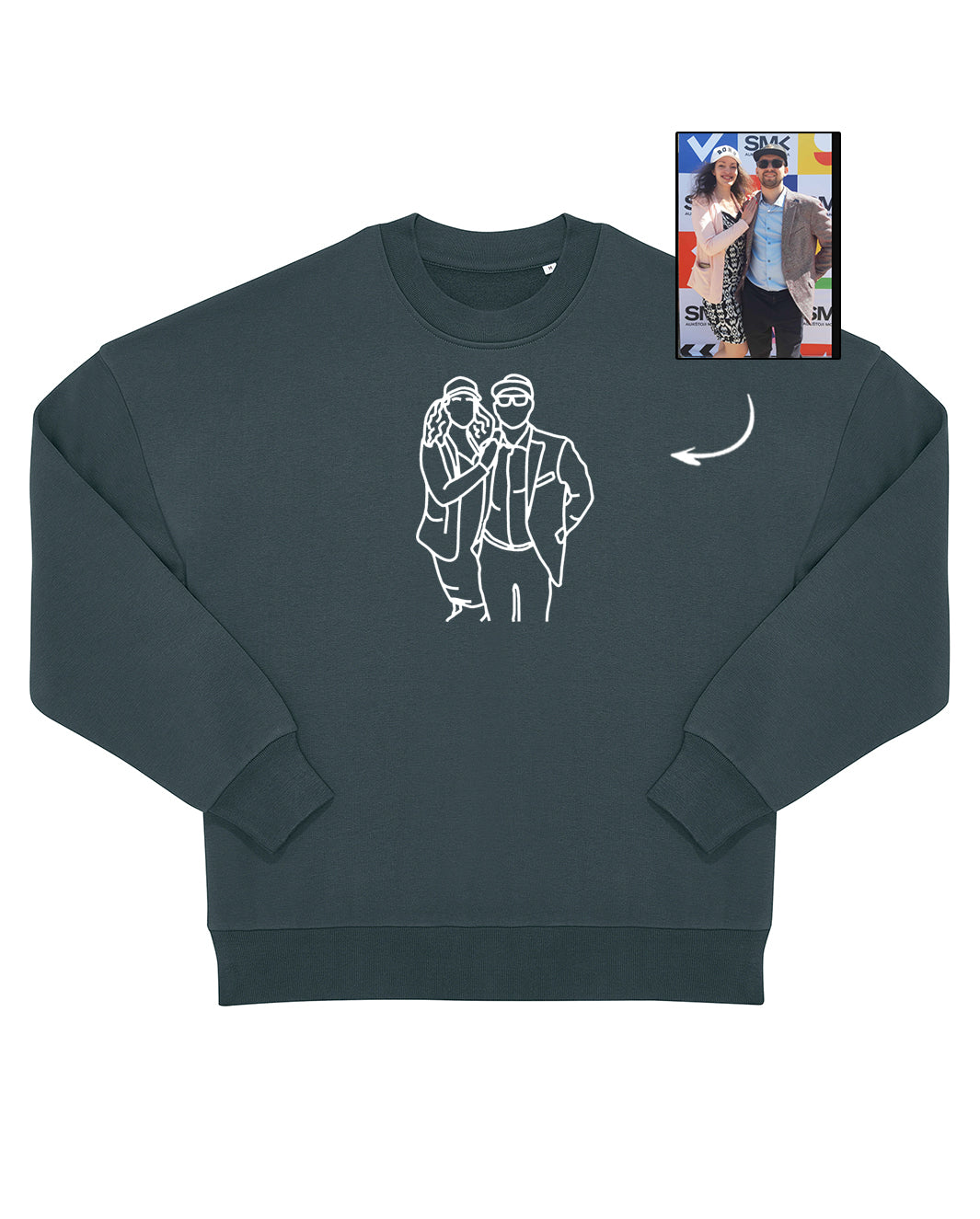 OVERSIZED Džemperis išsiuvinėtas pagal Jūsų nuotrauką UNISEX