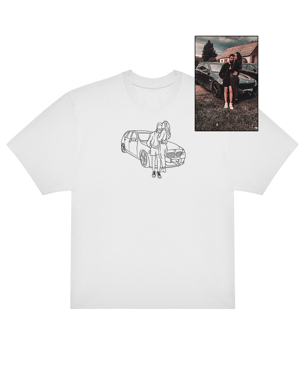 OVERSIZED Marškinėliai išsiuvinėti pagal Jūsų nuotrauką UNISEX