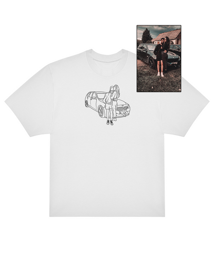 OVERSIZED Marškinėliai išsiuvinėti pagal Jūsų nuotrauką UNISEX