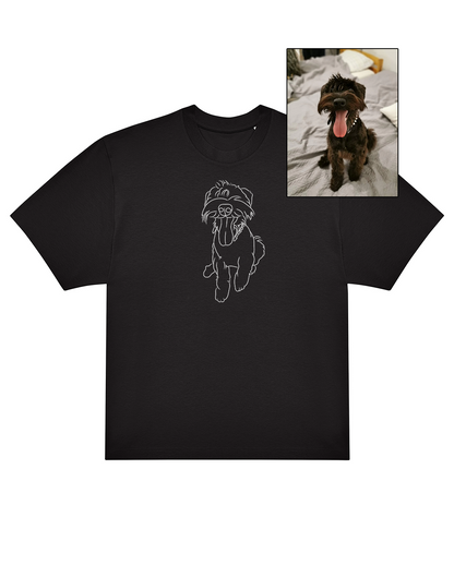 OVERSIZED Marškinėliai išsiuvinėti pagal Jūsų nuotrauką UNISEX