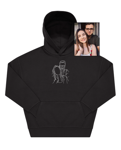 OVERSIZED Džemperis su kapišonu išsiuvinėtas pagal Jūsų nuotrauką UNISEX