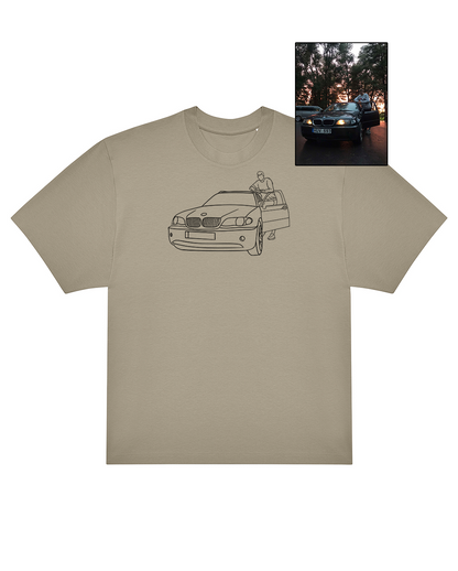 OVERSIZED Marškinėliai išsiuvinėti pagal Jūsų nuotrauką UNISEX